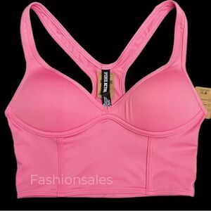 Victorias Secret Pink Active Ultímate Push up Padded Corset Sports Bra Pink